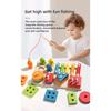 Montessori Toddler Color Sorting Toys 3-in-1 Wooden Shape Stacking Game Early Educational Colorful Learning Activity Blocks