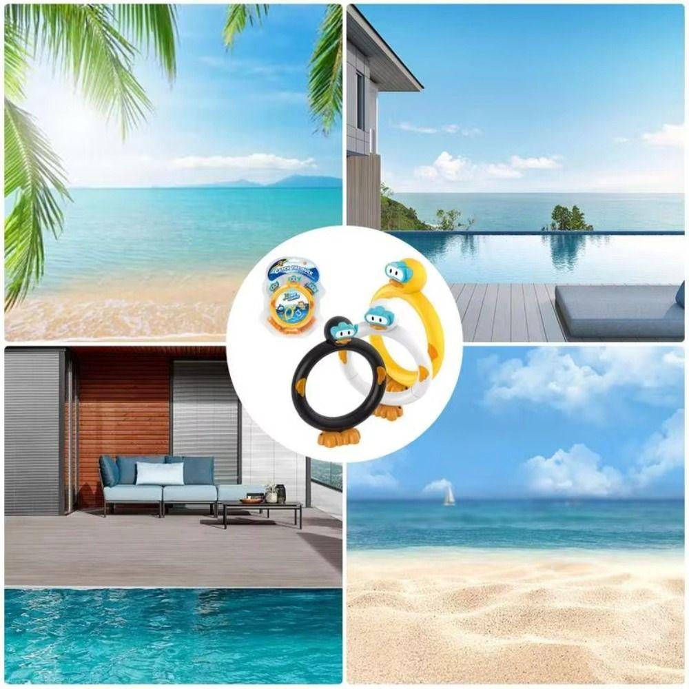 3pcs/set Easy To Fill Duck Water Ring Game Handheld Pool Diving Toy Duck Dive Sticks  Summer