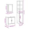 3 Piece Bathroom Furniture Set Gray Sonoma Particleboard