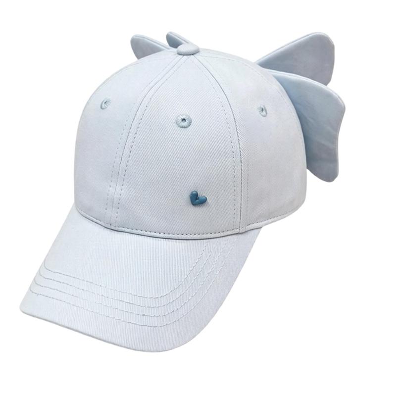 

Fashionable Cotton Sun Hat with Butterfly Bows and Adjustable Strap Embroidered Brushed Hat for Outdoor Activity світло-синій колір