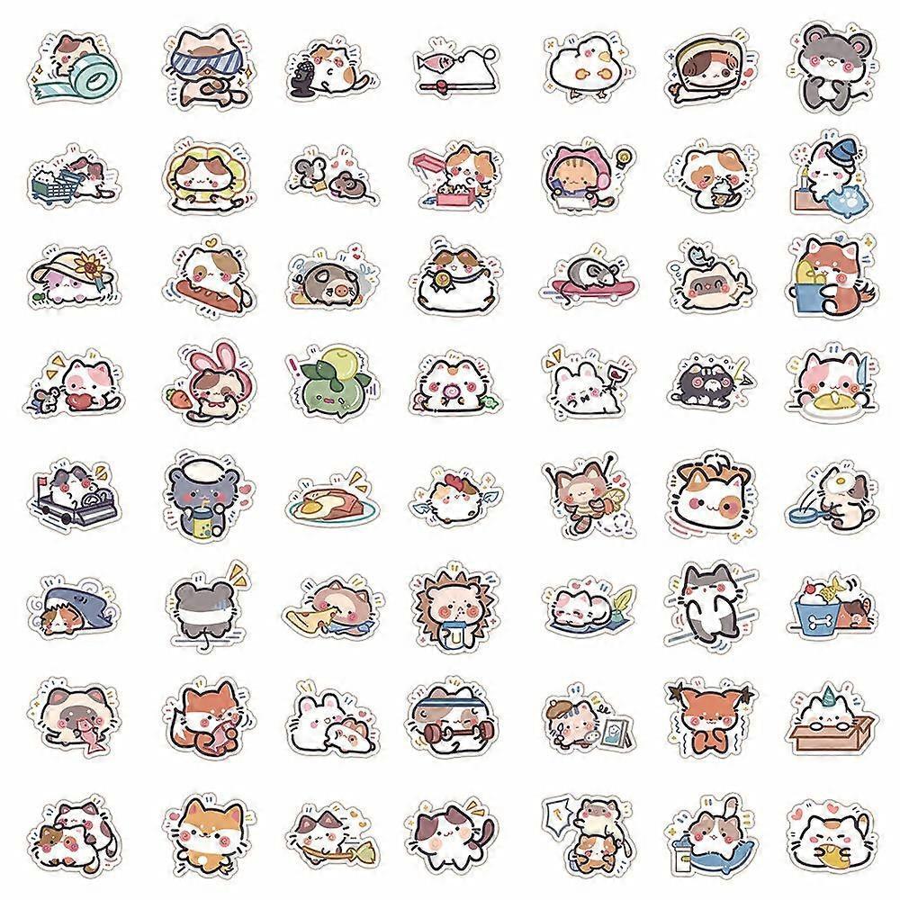 60 Chubby Critter Cartoon Stickers, Laptop Stickers, Vinyl Stickers for Car, Luggage, Skateboard, Motorcycle, Teens and Adults
