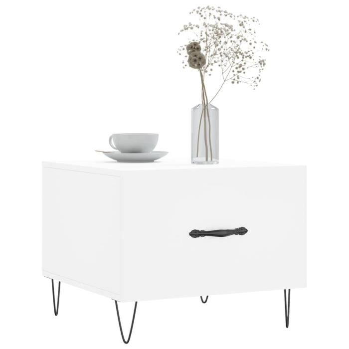 VidaXL Coffee Table White 50x50x40 Cm Engineered Wood 829380