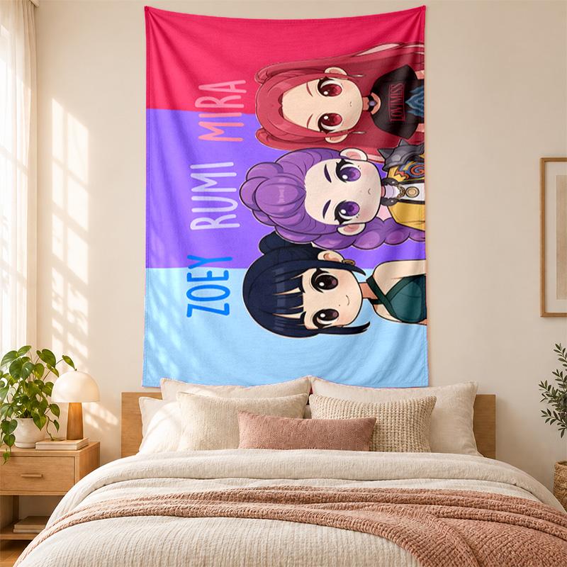 Kpop demon hunters Tapestry highquality for decorating living room bedroom dorm walls ideal as bedroom wallart orholiday gift