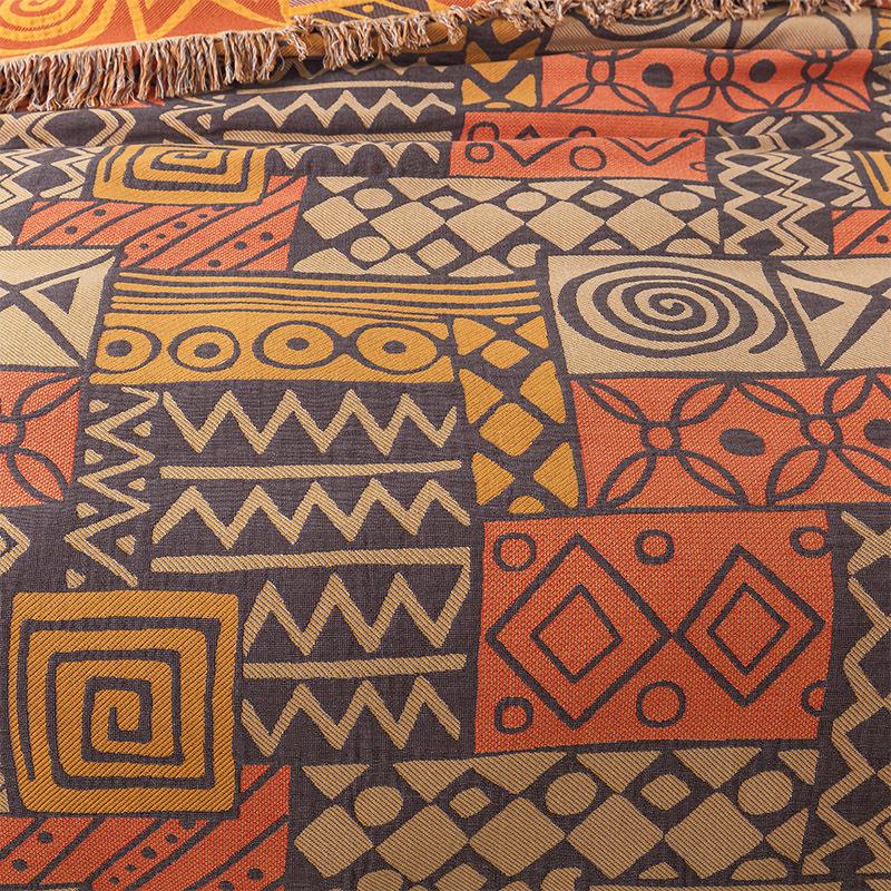 Four-layer Bohemian Style Cotton Gauze Tassel Throw Blanket Towel Quilt Sofa Towel Summer Multi-functional Gauze Blanket For Home