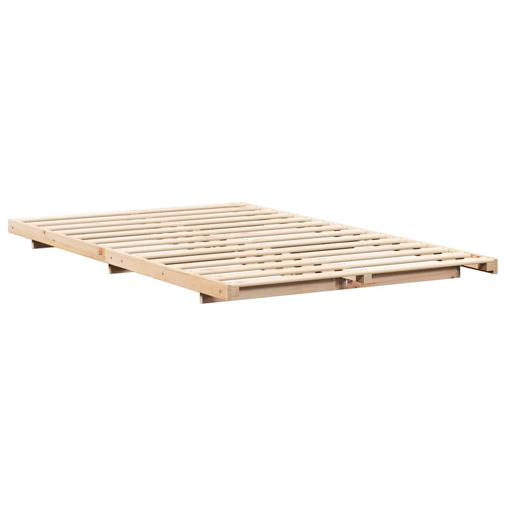 Bed Frame Brown 135 x 190 cm Solid Pine Wood