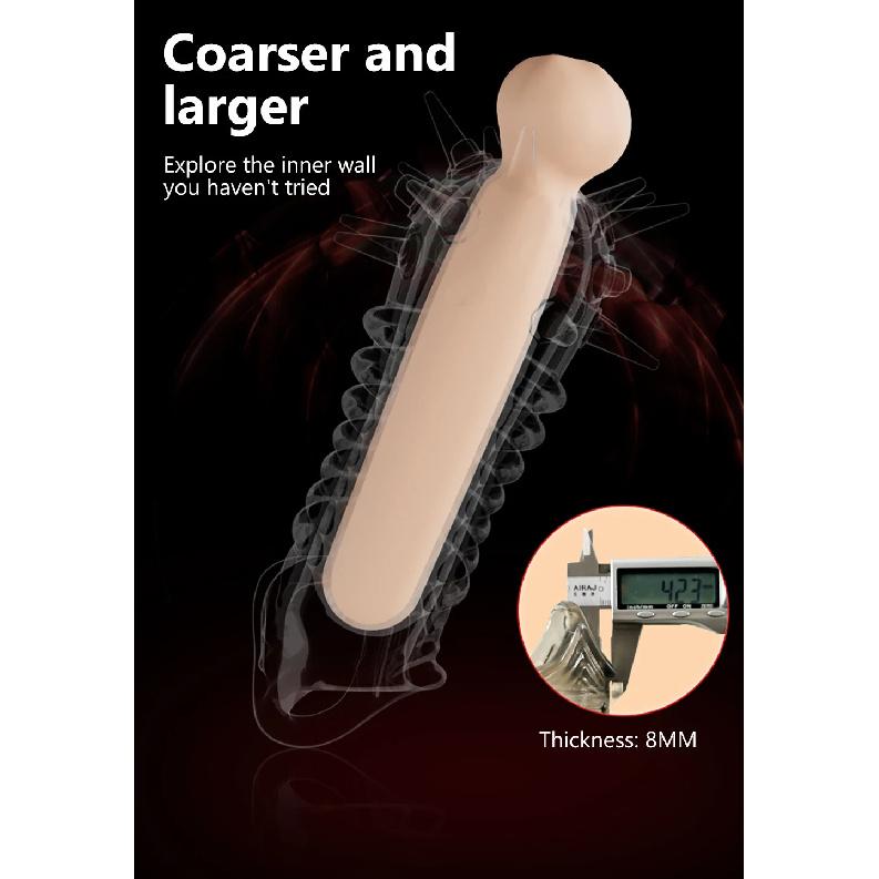 Reusable Penis Sleeve Extender Dick Glans Enlargement Condom Adult Sex Toys For Men Couples Cock Ring Delay Ejaculation Sex Shop