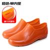 Thickened spring and autumn rubber shoes cotton rain shoes kitchen wear-resistant and non-slip low-top water shoes warm cotton lint wading shoes men