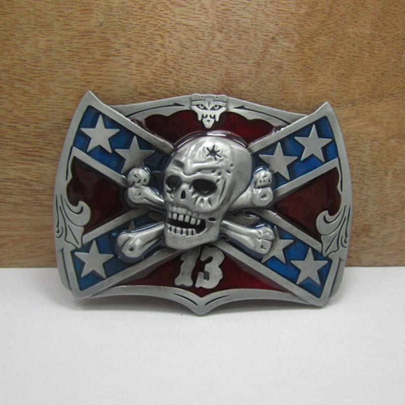 Stars Flag Evil Skull Bones Lucky 13 