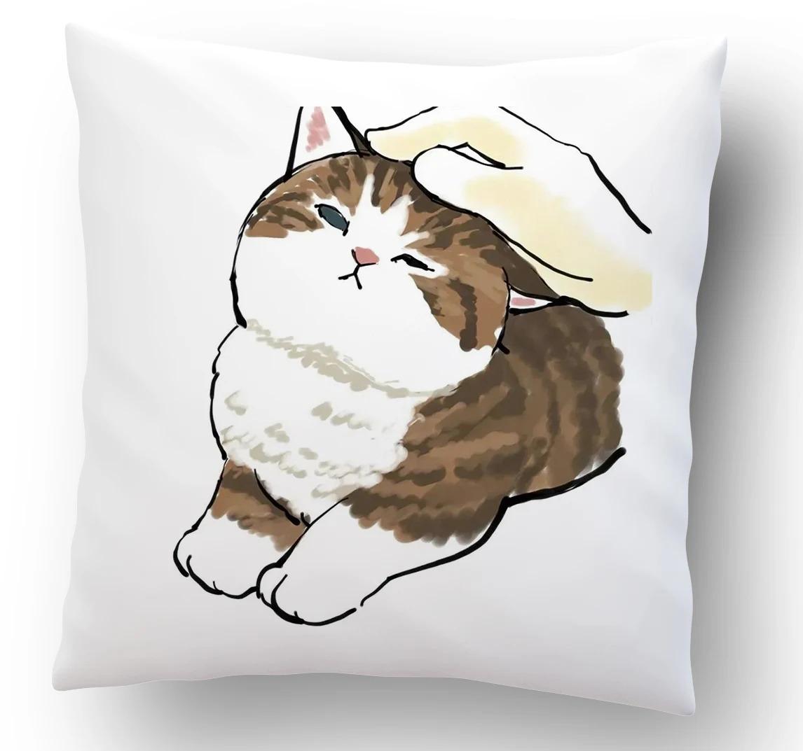 Забавный кот Декоративная наволочка Офис Гостиная Автомобиль Украшения Дома Наволочка 40x40cm