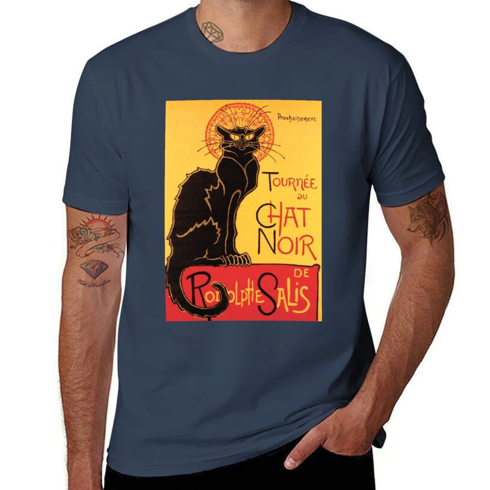 Le Chat Noir Vintage Poster Classic TShirt Plus Size Workout Short Sleeve Top S