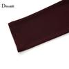 Ditto deep red V-neck pleated waist dress