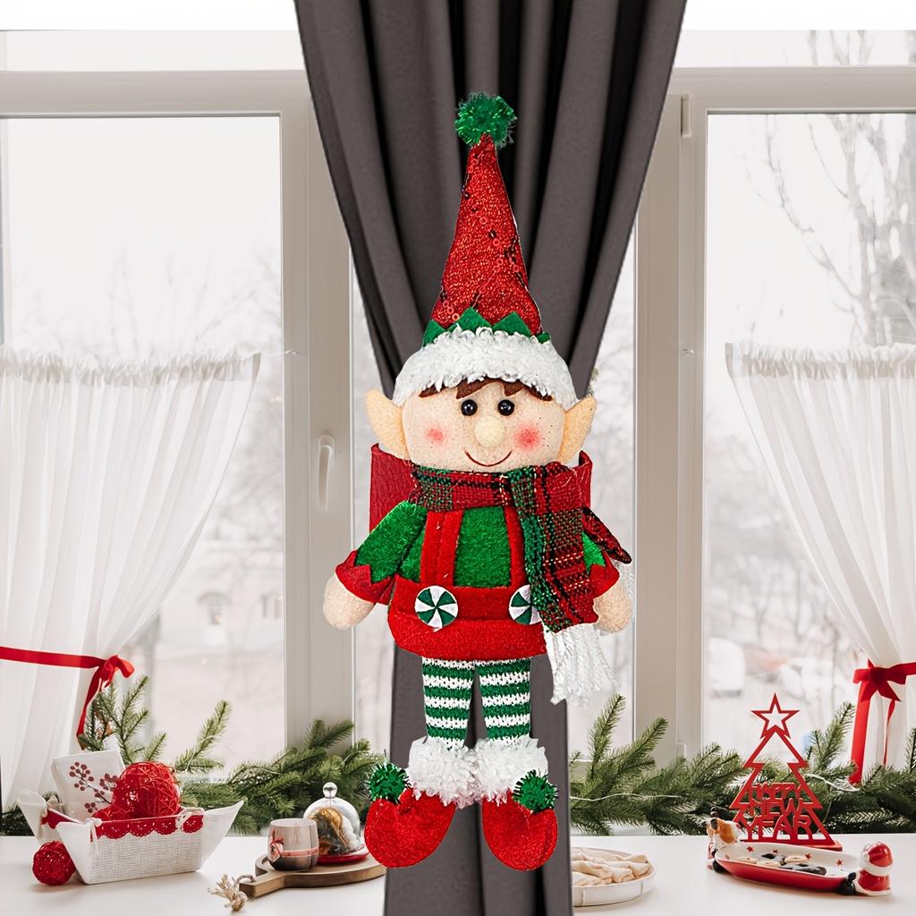 Elf Curtain Hooks Christmas Decorations for Home Window Party Decor
