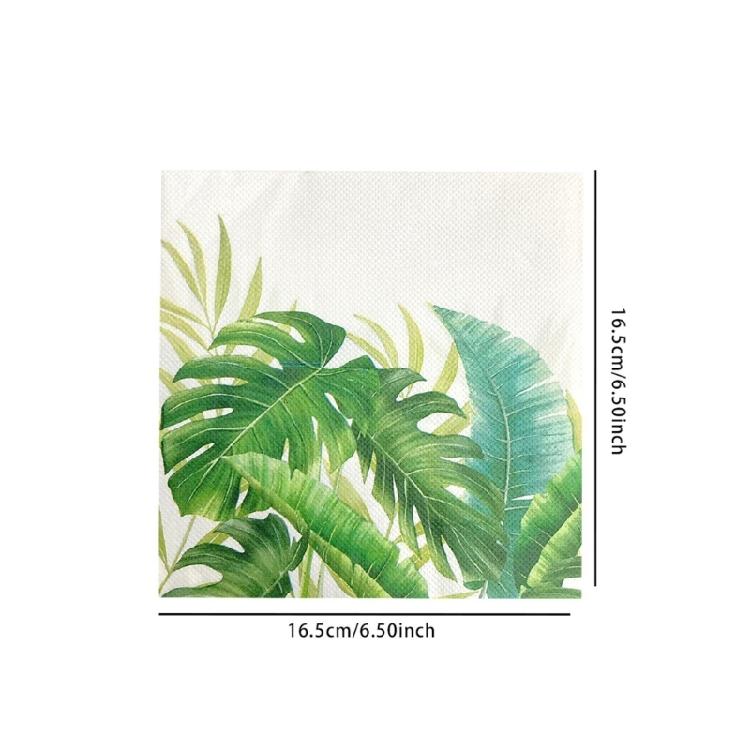 20PCs Eucalyptuses Patterneds Napkins Absorbent Dinnerware for Festives Gatherings