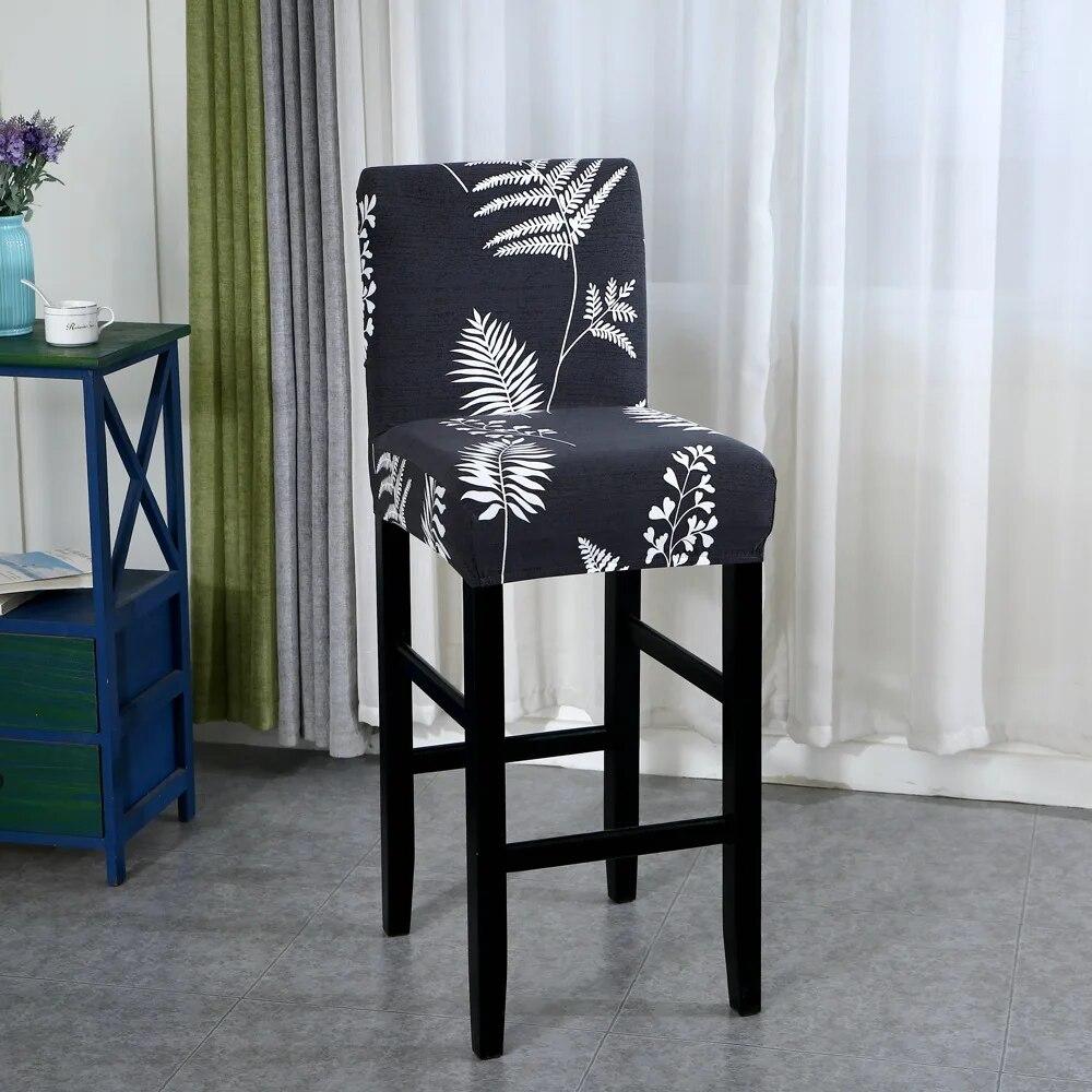 Elastic Bar Stool Chair Cover Home Dining Room Bar Seat Cover Geometric Style Restaurant Hotel Decor Washable Easy Cover
