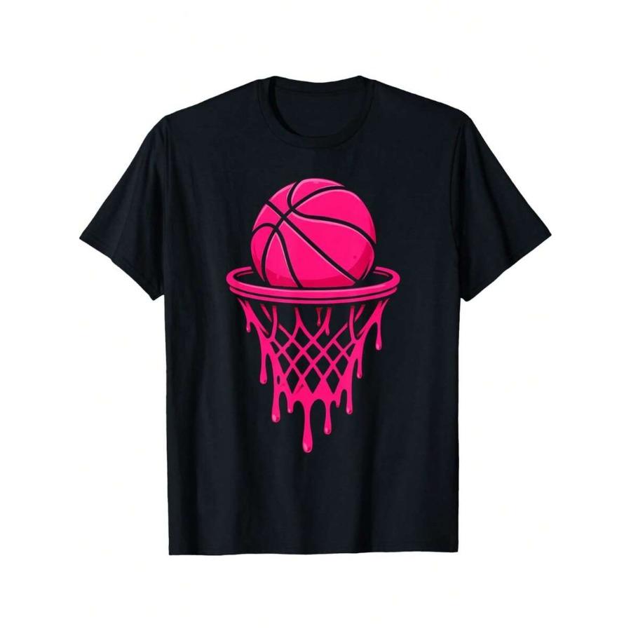 

Vintage Pink Basketball Drip Toddler For Women Girl T-Shirt Funny Graphic Tshirts For Men Women Round Neck Loose Casual Tees ... S разноцветный