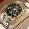 VA VA VOOM 2771 Multi Functional Men's Stainless Steel Watch Moon Phase Automatic Date Chronograph Fashion Watches for Man Reloj