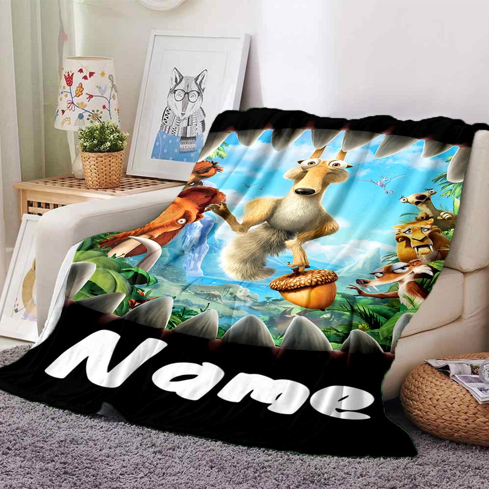 Personalisierbare Decke mit Namen, Eiszeit: Die Entstehung der Dinosaurier, Weich & Warm, für Sofa, Büro, Bett, Reisen, Mittagspause, Geschenk für alle Jahreszeiten