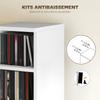 CD/DVD Storage Column Shelves, Set of 2, 12 Compartments, 204 CDs, 21 x 22.5 x 88.5 cm, White