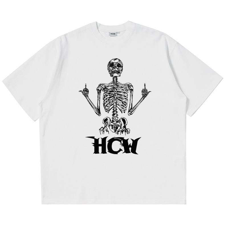 

Oversized Mens TShirts Tops Tees Skulls Graphic Cotton Hip Hop Summer Short Sleeve Harajuku Y2k Streetwear Aesthetic Clothing S