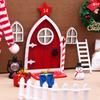 Mini Glow-in-the-Dark Door Accessory Dollhouse Scene Decoration Christmas Elf Theme Plastic Craft Kit
