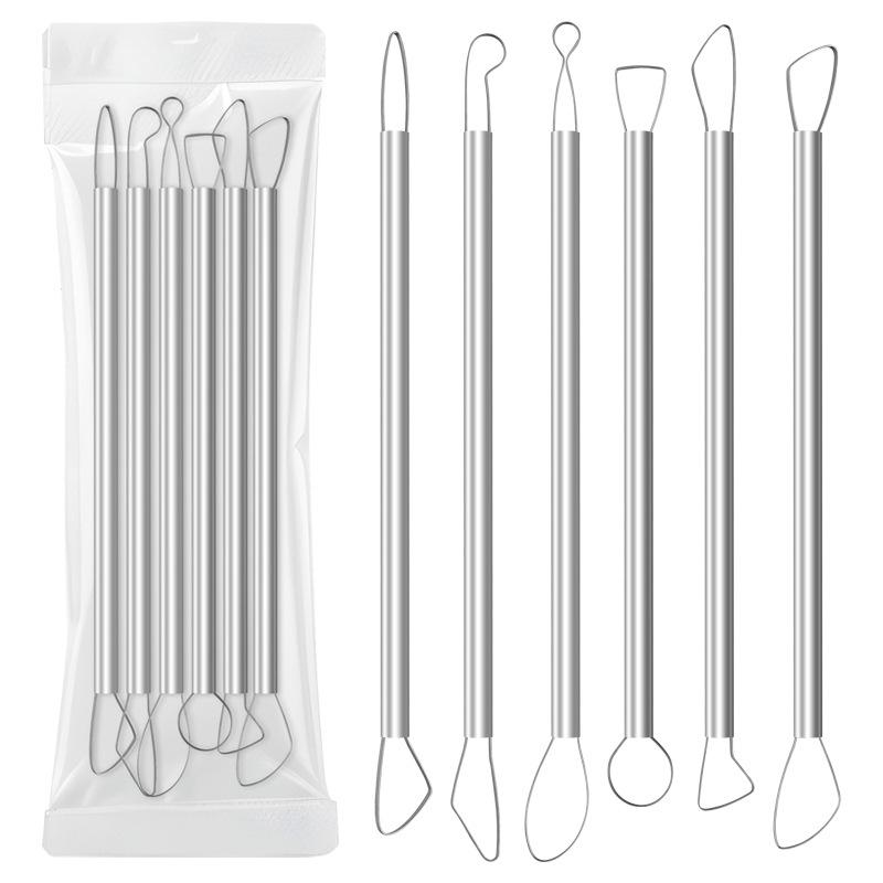 6-Piece Stainless Steel & Double-Ended Clay Sculpting Tool Set for Polymer, Oil, and Pottery Clay Work