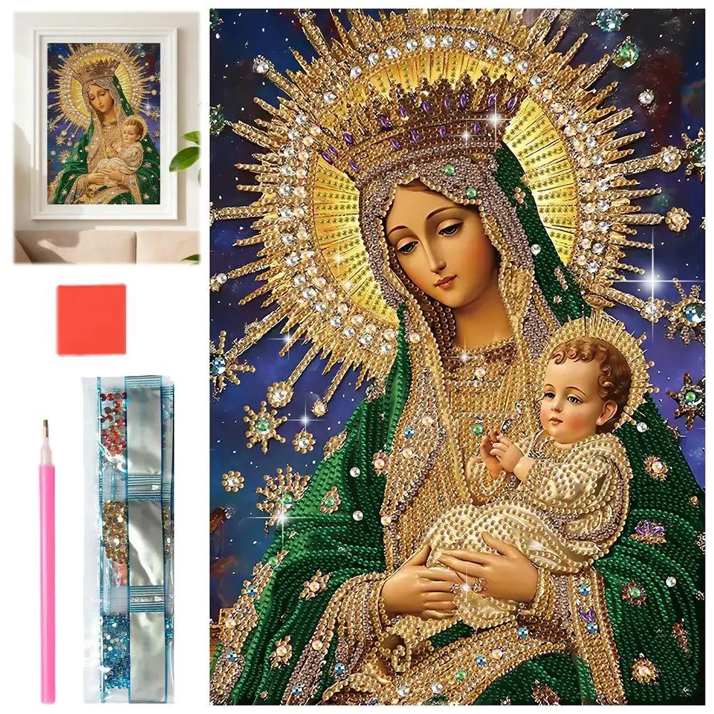 5D Diamond Art Painting Kits For Adults,religious Themes Special Shape Crystal Diamond Partial HandmadeKits For Home Decor R9U4