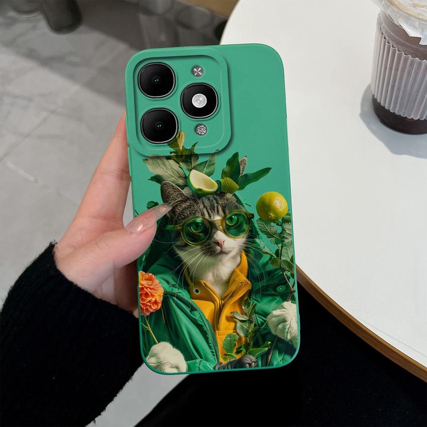 For itel A90 A50C A80 P60 S25 Ultra Power 70 Phone Cover Pretty Flower Pattern Smooth Liquid Silicone Screen Protector Shockproof Case For itel Casing