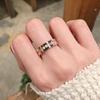 Korean Style Rose Gold Micro-Inlaid Diamond Titanium Steel Ring for Men and Women