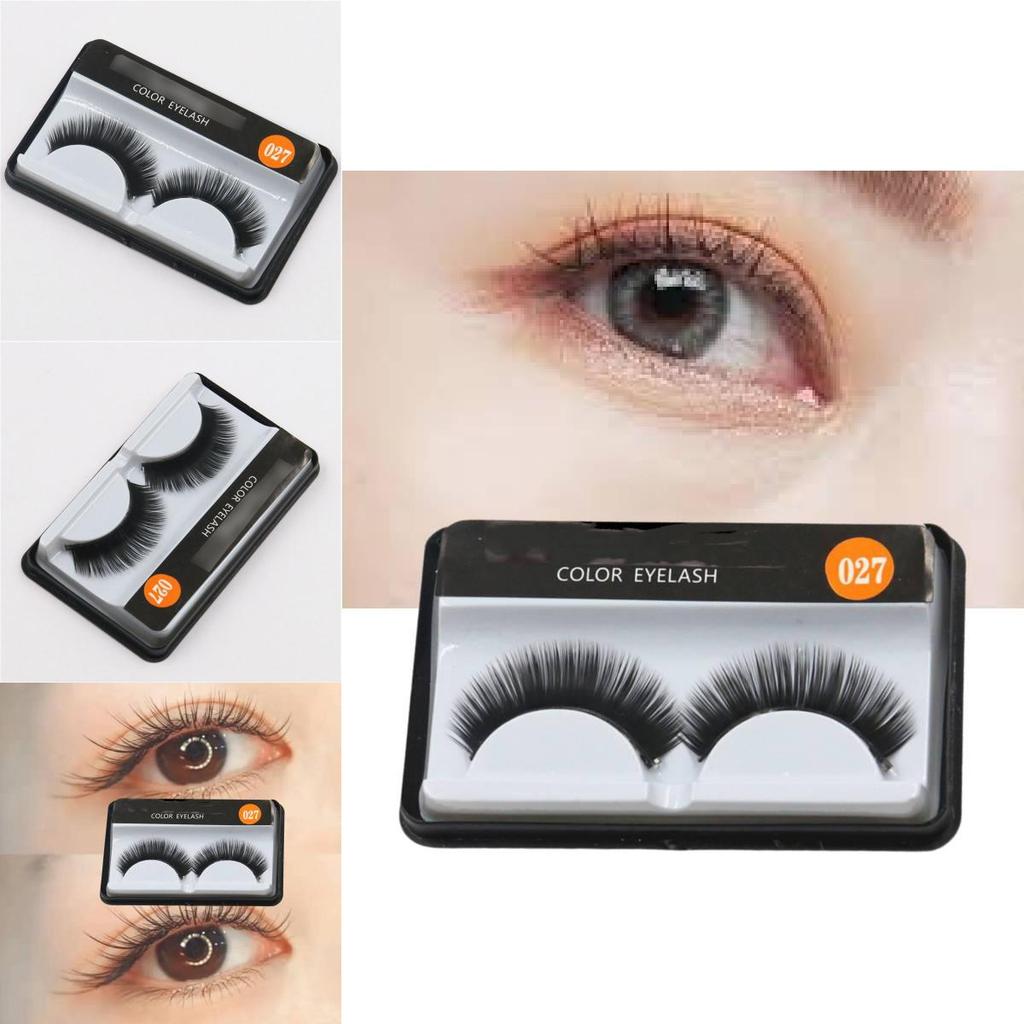 027 Natural Long False Eyelashes Bulk Wholesale 2000 Pairs Handmade Cotton Stem Fake Eyelashes