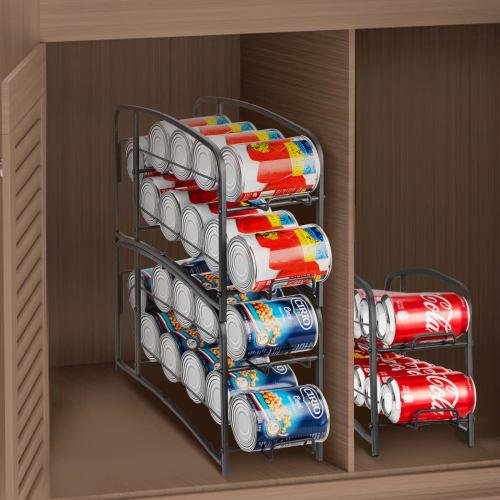 Set of 2 Can Storage Racks, Double-Finished Carbonated Beverage Storage Rack, Beer Storage Rack, Holds 24 350ml Cans, Kitchen Storage, Tabletop Storag