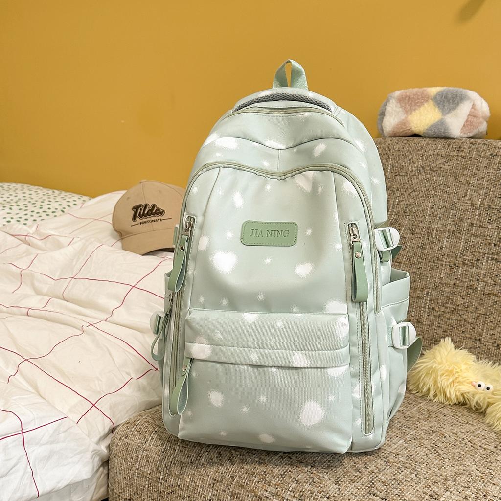Schoolbag New Korean Version Fresh Schoolbag Women's Japanese Ins Niche Versatile Printed Backpack Junior High School Class Backpack