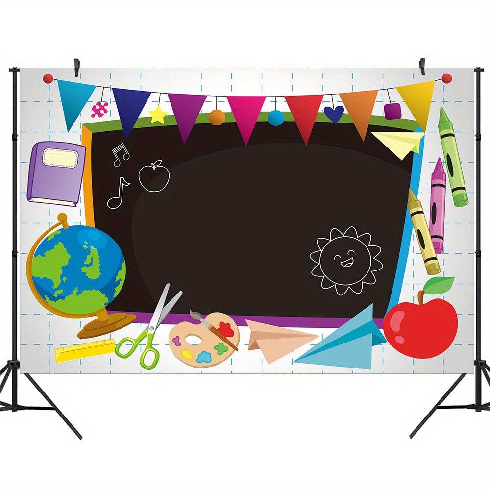 Welcome back to school photography background, learning tools blackboard background classroom party banner