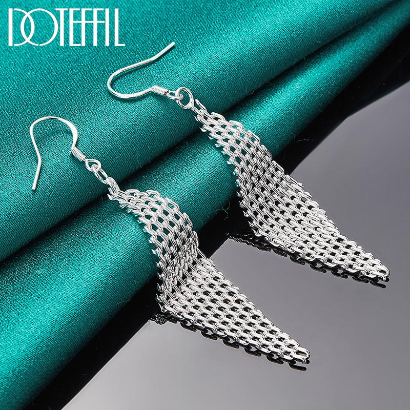 Gewebte Ohrringe, silberfarben, Party-Geschenke, Modeschmuck