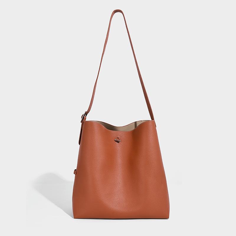 Casual Large Bag for Women, New 2025 Fashion Simple Shoulder Bag for Work and Commuting, Soft Leather Bucket Bag for Women, Large Capacity