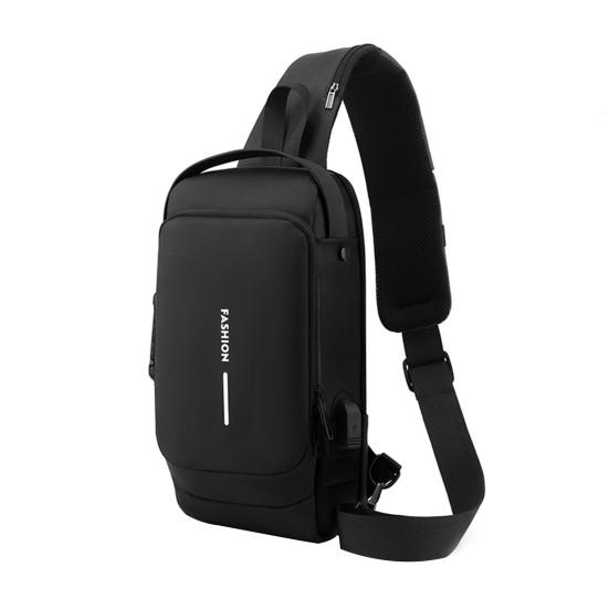 Anti-theft Crossbody Bag Shoulder Backpack with USB Charging Port Waterproof Sports Sling with Lock for Men And Women Travel Camping Daily Use