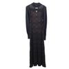 PUBLIC TOKYO Overall Handle Long Sleeve Wool Blend Knit Long Dress Women Used