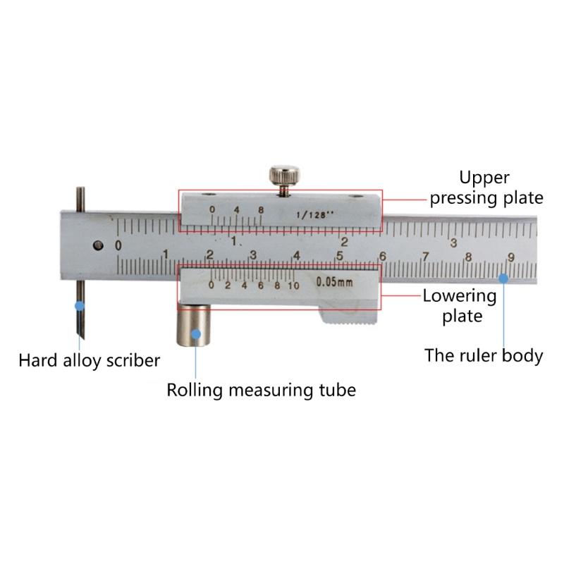 Student Friendly Stainless Steel Caliper 200/300mm Length Double Measurement System With Easy to Read Vernier Scale