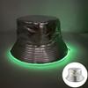 Unisex LED Világítós Hímzett Bucket Kalap Logóval és Egyszínű Lapos Tetővel