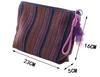 Ethnic Style Striped Makeup Bag with Tassel & Zipper - Compact Travel Storage Pouch for Women, Portable for Handbag & Phone