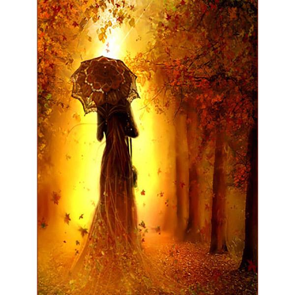 Full Round 5D Diy Diamond Painting Woman Umbrella Diamond Embroidery Portrait Picture Crystal Cross Stitch Mosaic Home Decor