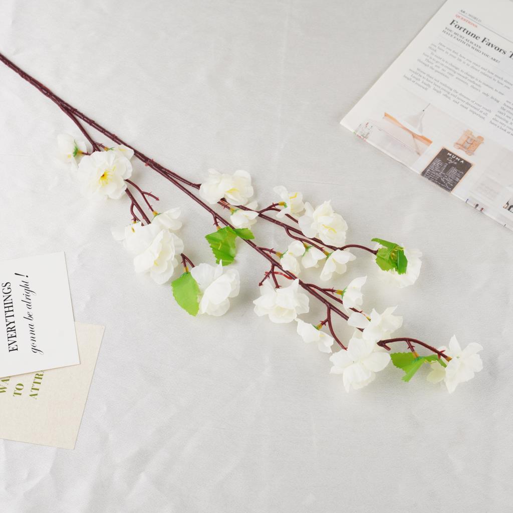 Artificial Flower Silk Peach Blossom Branch Plum Cherry Blossom Party Arrangement Accessories for Office Table Hotel Decoration