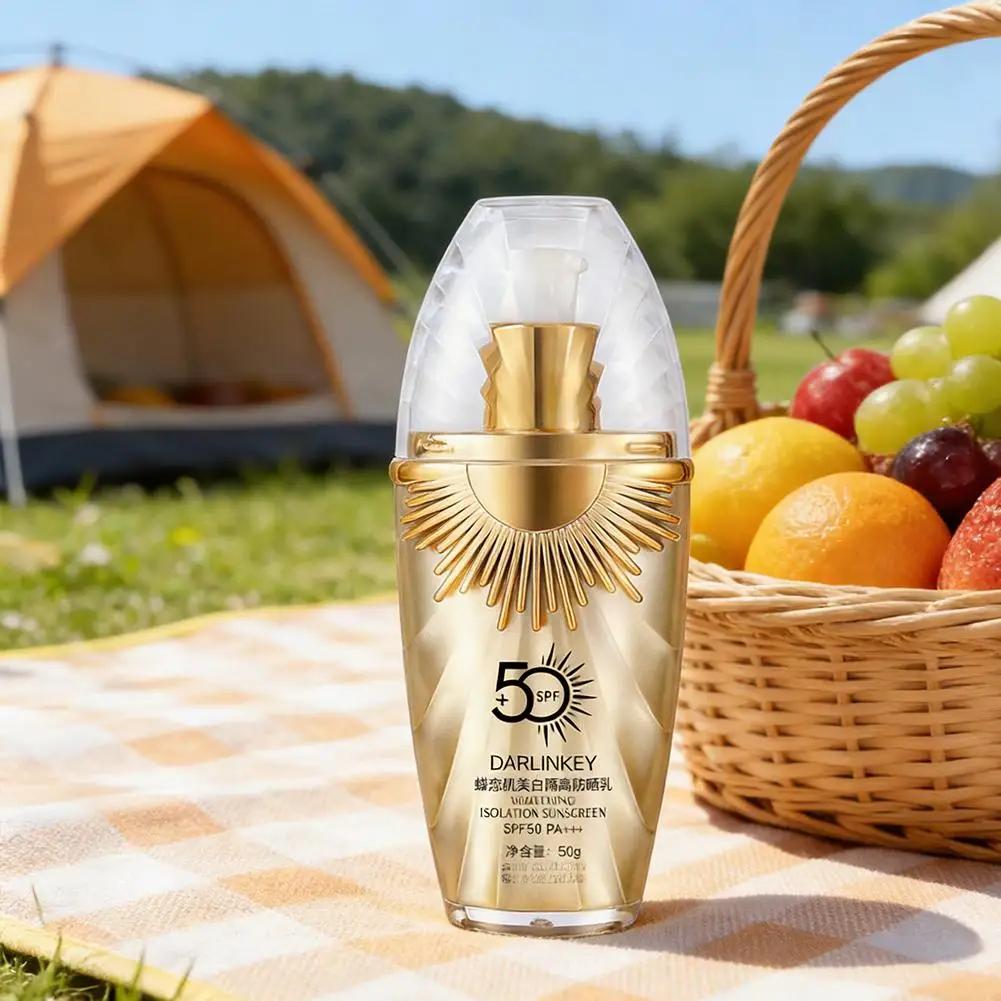 Protetor Solar Clareador Cuidado Facial Loção Controle de Oleosidade Protetor Solar SPF50+++ Hidratante Corretivo Facial CC Cream Base Maquiagem Skincare 50g
