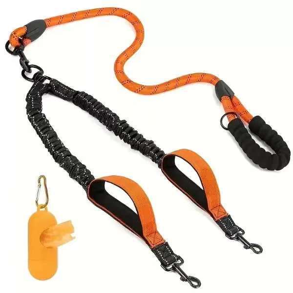 

Explosion-Proof Short Elastic Buffer Pet Leash One-Hand Drag Two-Walking Rope Running Dog Accessories for Small Large Dogs помаранчевий