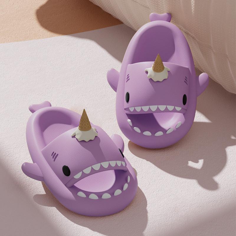 Ice Cream Shark Slippers For Men Women Summer Thick Sole Antislip Shock Absorption Comfortable