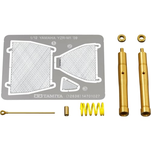 

Tamiya 1/12 Серия детализации №. 36 Комплект передней вилки Yamaha YZR-M1 09 для наборов пластиковых моделей (Номер детали 12636)
