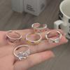 Niche High-End Sweet Sister Country Tide Style Colored Enamel Flower Retro Pattern Open Ring Stacked With Personalized Ring