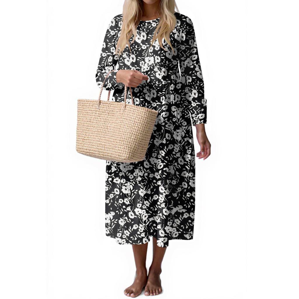 Dámské módní ležérní bez rukávů s kulatým výstřihem jednobarevné elegantní temperamentní šaty