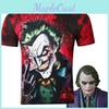 Stilig rød Joker T-skjorte Unisex passform Med full 3D-printing