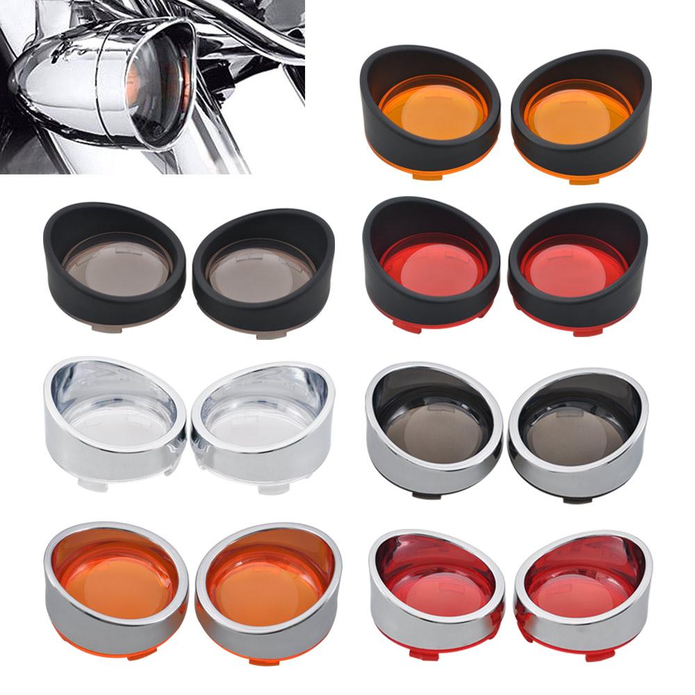 Motorcycle Turn Signal Light Bezels Lens Cover Visor Trim Rings Part For Harley Touring FLHR FXRT Sportster XL Dyna Softail FLHX