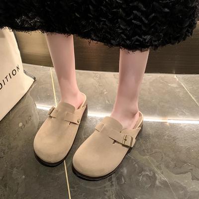 Frühling und Herbst Hochwertige Damenschuhe Einfarbig Große Größe Lässig Zuhause Mittelhoch Absatz Flache Sohle Damen Hausschuhe